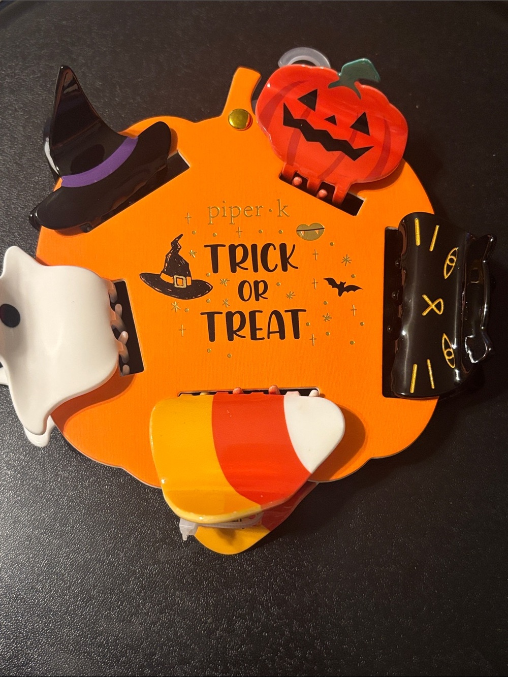 piper.k Halloween Hair Clip Set - Orange